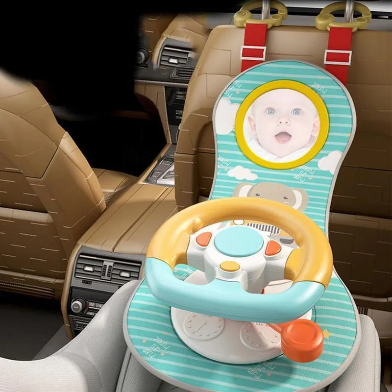 Christmas Toy Supplies Baby Car Seat Simulation Musical Steering Wheel With Light Activity Travel Toddler s For Infant Girl Boy Gifts 230111