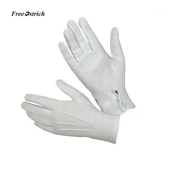 Vijf vingers handschoenen gratis struisvogel zacht 5 paren witte formele smoking honor bewaker parade mannen inspectie wanten guantes hoge kwaliteit mc221