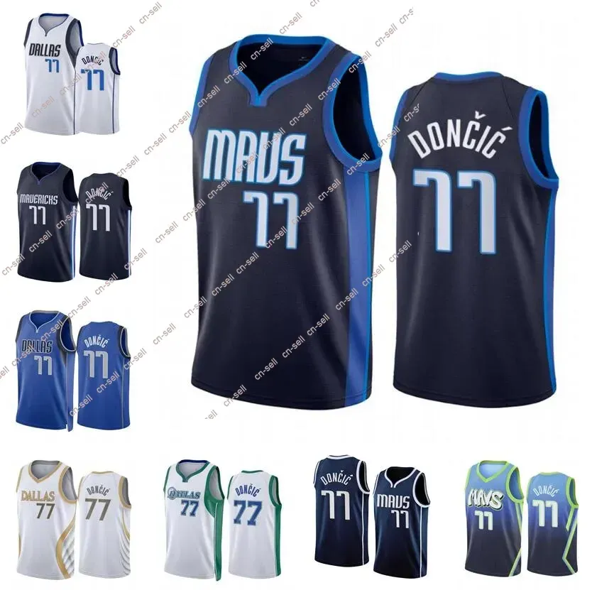 Maillots de basket-ball Luka Doncic saison 2022-23 blanc noir rouge ville hommes femmes maillots jeunesse