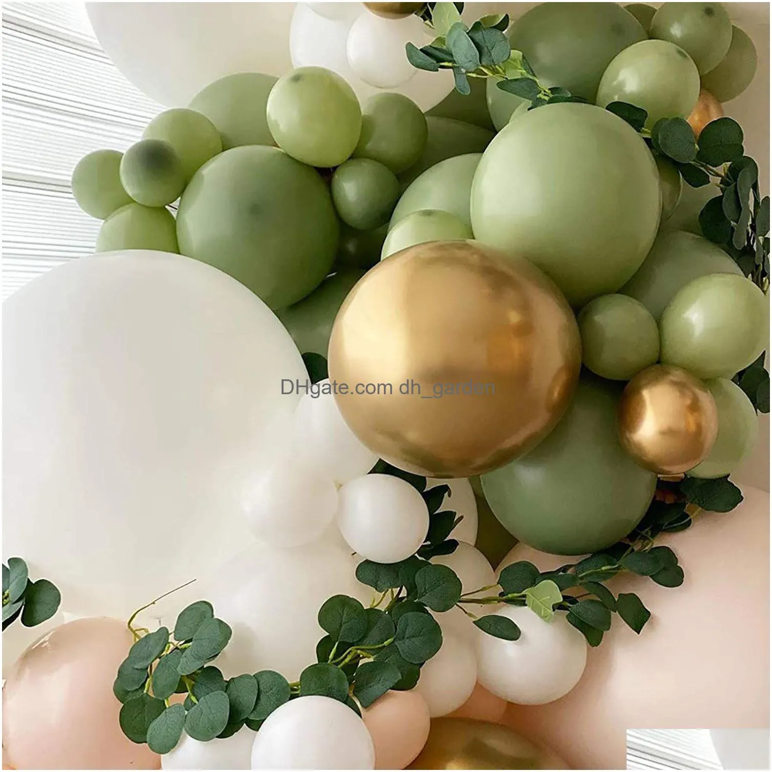 Other Event Party Supplies Christmas New Avocado Green Retro Series Balloon Package Dousha Birthday Decoration Chain Set D Dhgarden Dhlpv