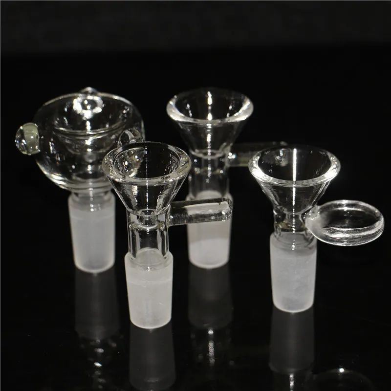 Hookah 14mm Glass Bowl Tratt Slide Piece Slides Bongs Accessary Tobacco Rökning Male Bowls Heady Water Pipe Bong