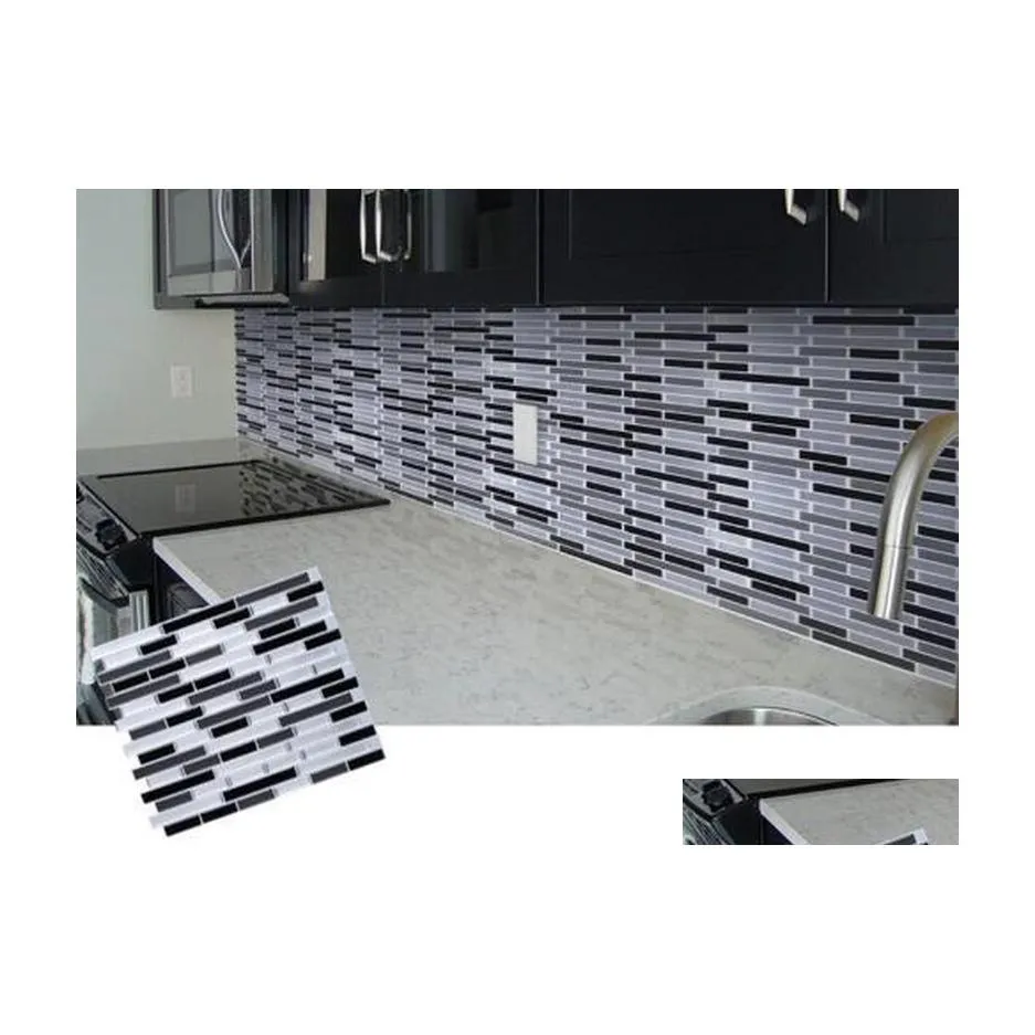 Adesivi murali Mosaico Adesivo per piastrelle Backsplash Adesivo Bagno Cucina Decorazioni per la casa Fai da te W4 Drop Delivery Garden Dh069