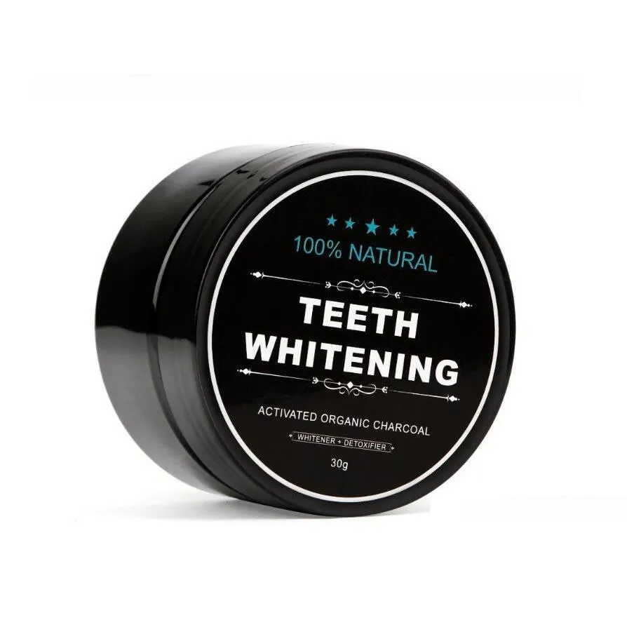 Denti sbiancamento goccia all'uso quotidiano di ridimensionamento della polvere orale imballaggio premium attivo carbone a carbone Health Beauty Beauty Dhhna
