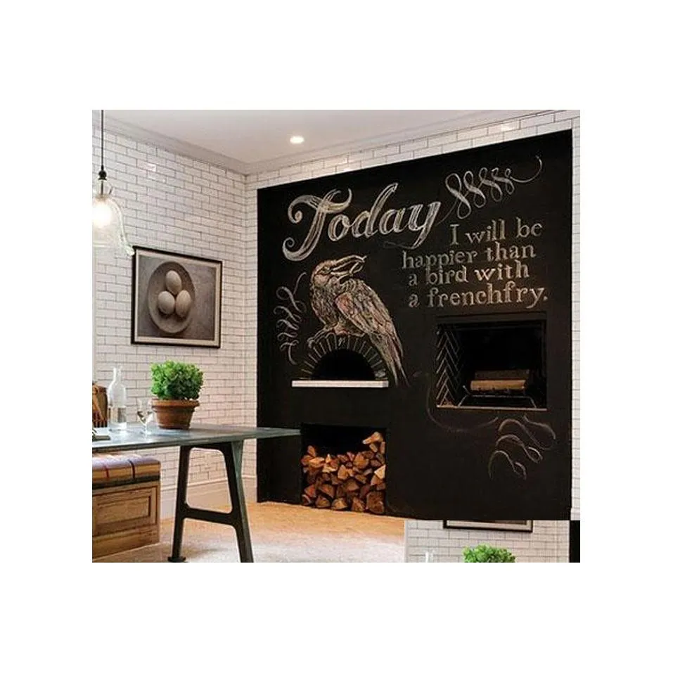 Duvar Kağıtları Sanat Duvar Çıkartma Tebeşir Tahtası Blackboard Çıkartmaları Çıkarılabilir D Dekor Dekâr Durumu Çocuk Odaları 40x200cm Bırak Teslimat Ev Gar Dhnzb