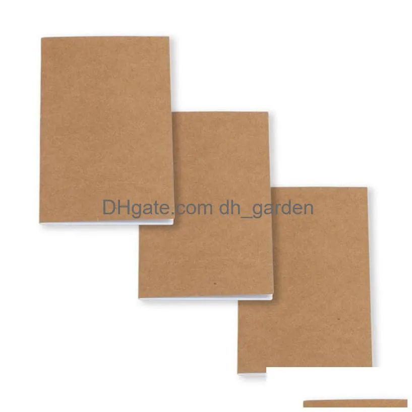 Note de notas Kraft Notebook não esgotado Livros em branco Revistas de viagem para estudantes Crianças escolares Drop entrega Office Busine Dhgarden Dhonm