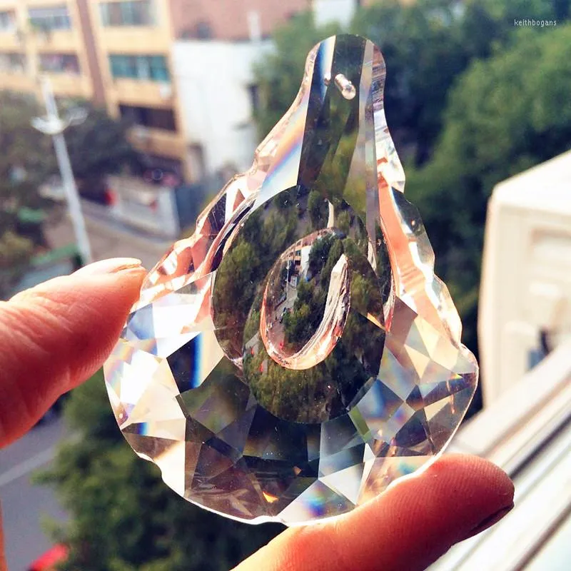 Chandelier Crystal 50pcs 76mm Clear Faceted Glass Parts Lighting Hanging Pendants Feng Shui Suncatcher Prisms Home Deco