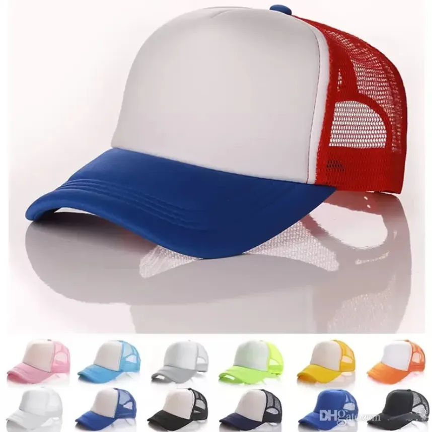 Home Summer Trucker Caps Adult Mesh Caps Blank Trucker Hats Snapback Hats Women and MenToddler Cap Party Hats 23colors I0110