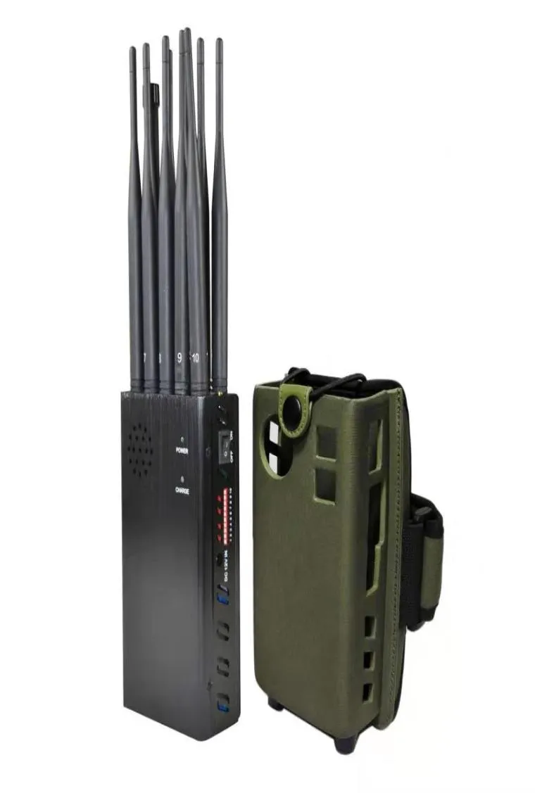ワニ超強力な10バンドジャムマーgps wifi lojackxm gsm 3g 4g 5g携帯電話信号アイソレーター