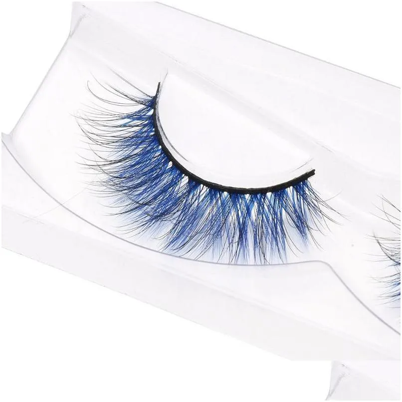 Falsche Wimpern 1 Paar 6D Faux Nerz Wimpern Natürliche Drama Colorf Lange Weiche Handgemachte Lockige Wimpern Drop Lieferung Gesundheit Schönheit Make-Up E Dhmev