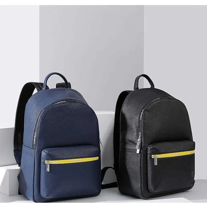 Sac à dos mode hommes sacs à dos de haute qualité en cuir mâle étudiant coréen garçon ordinateurs portables d'entreprise école ordinateur sacs de créateurs