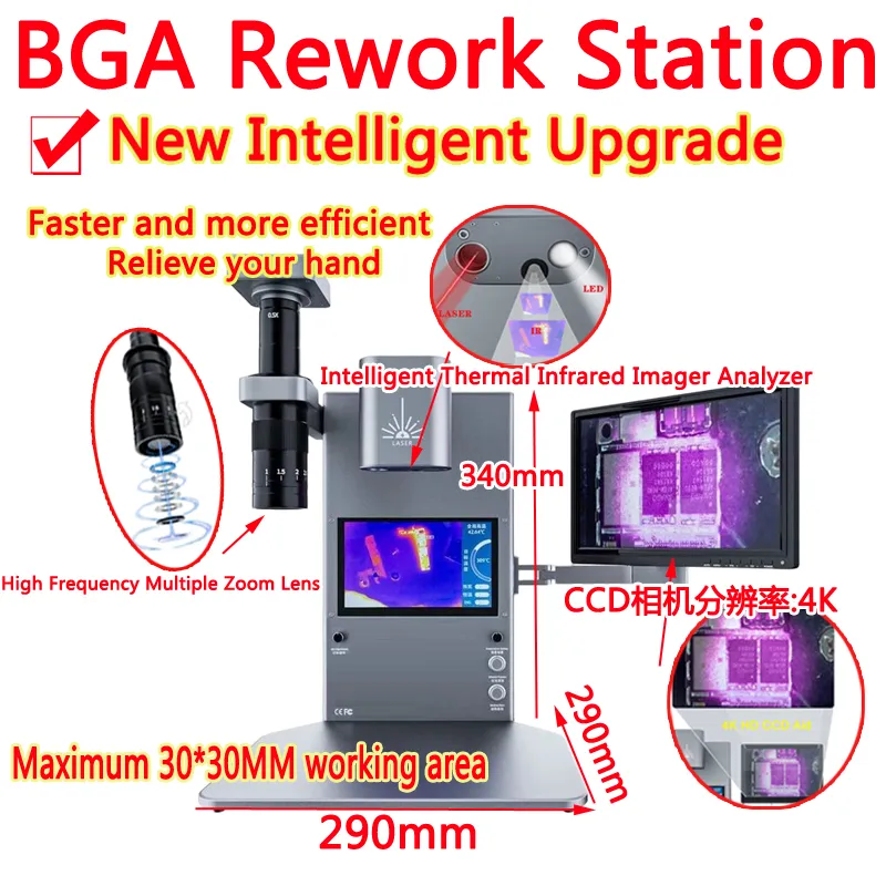 LY 160W IR777 2-i-1 Intelligent Thermal Imager BGA omarbetningsstation Inbyggd laservärme Desolring Funktion Mobiltelefonreparation