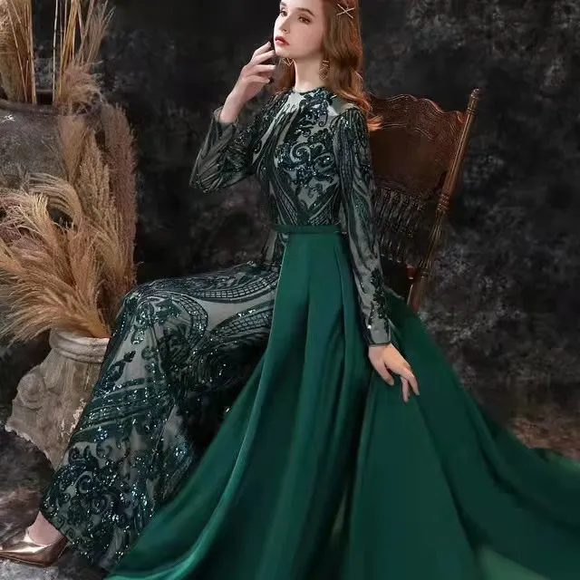 Sheer Jewel Neck Lace Applique Dark Green Mother of the Sheer Jewel Neck Lace Applique Dark Green Mother of the