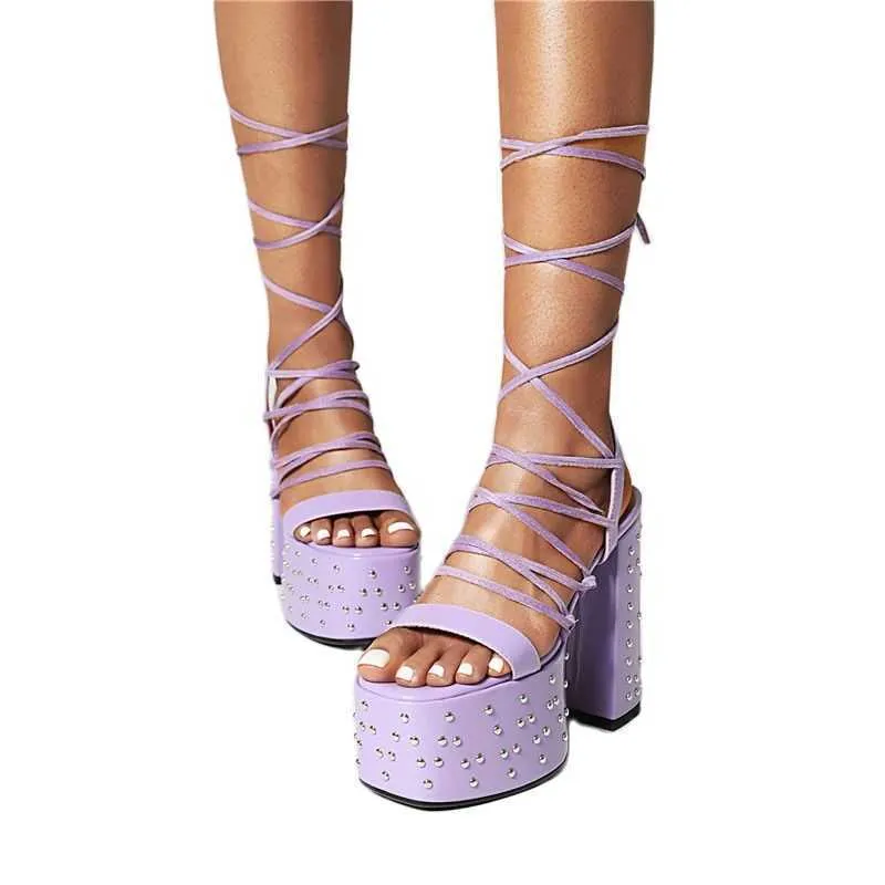 Vestido Sandals Sandals Banquet Ladies Sandals de ar lateral Brand Sandals de alça de salto de salto alto de calça alta alta