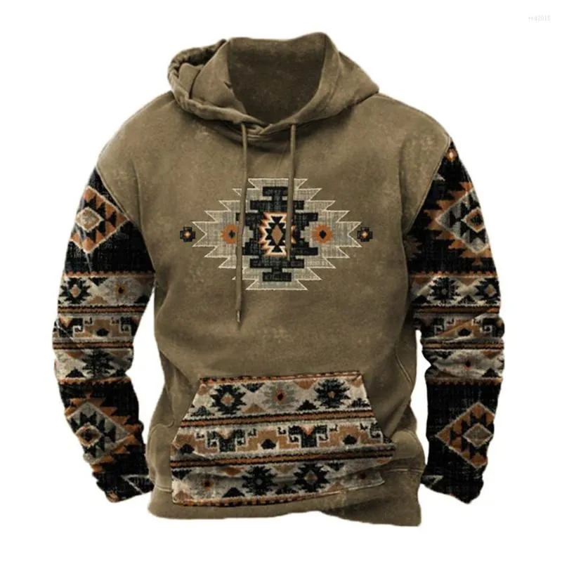 Erkek Hoodies Erkek Hoodie Western Cow Boy Kazak Kapşonlu Sıradan Cep Uzun Kollu Sweatshirt Büyük boy Harajuku Giysileri Vintage