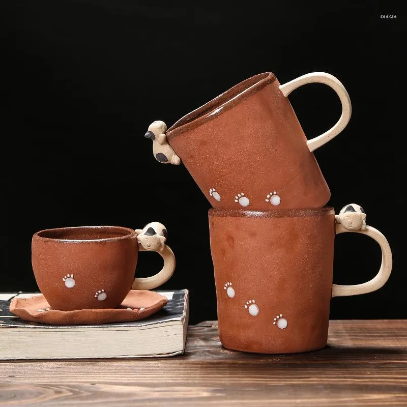 Tasses d'amoureux 340ML, faites à la main, irrégulières, rétro, créatives, poterie grossière, eau, céramique coréenne-japonaise, tasses à thé et à café