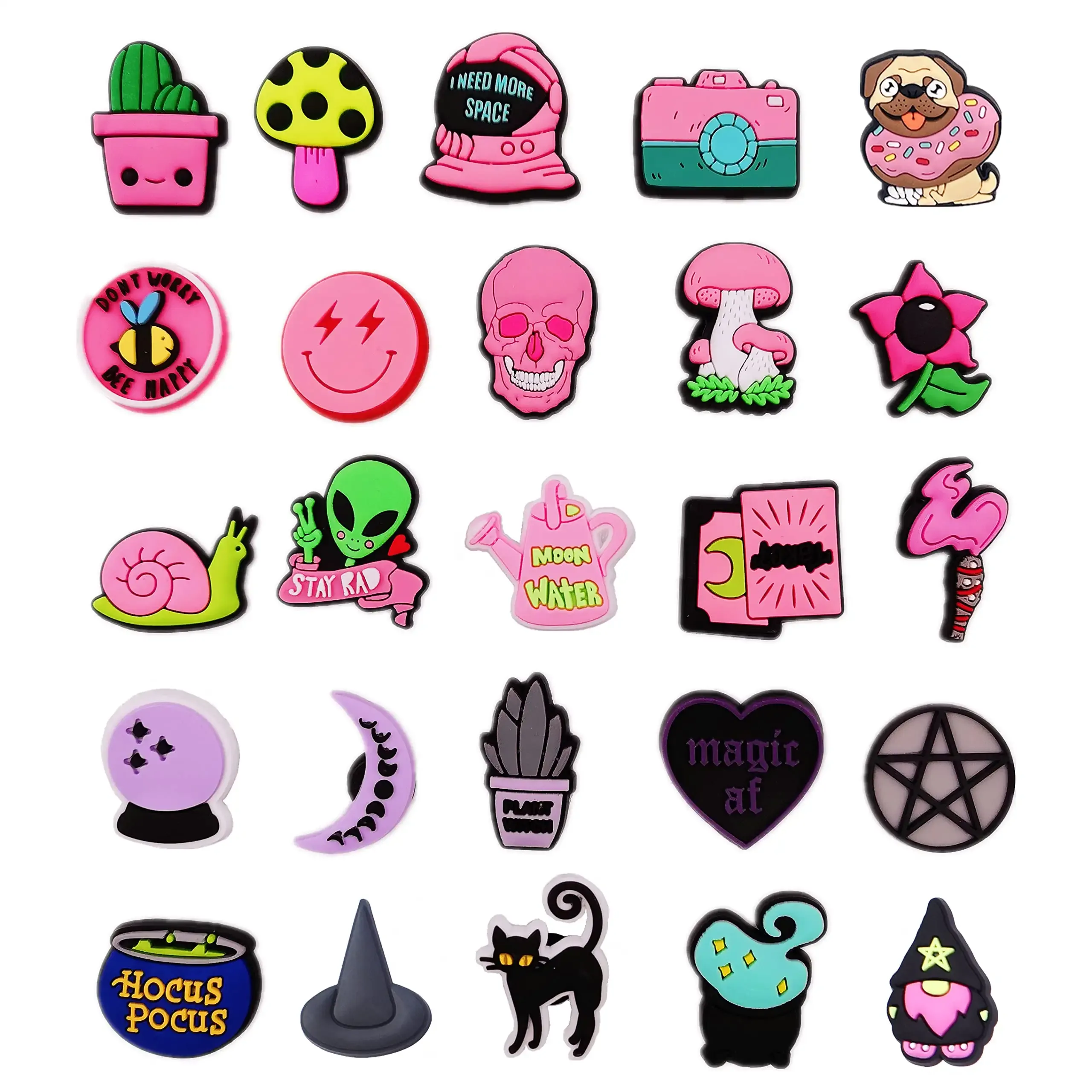 Pièces de chaussures Accessoires L Kawaii Animal Hocus Pocus Charms Fit For Croc Pins Drôle Rose Sorcière Chien Grenouille Champignon Décoration Grils Boys Am1X8