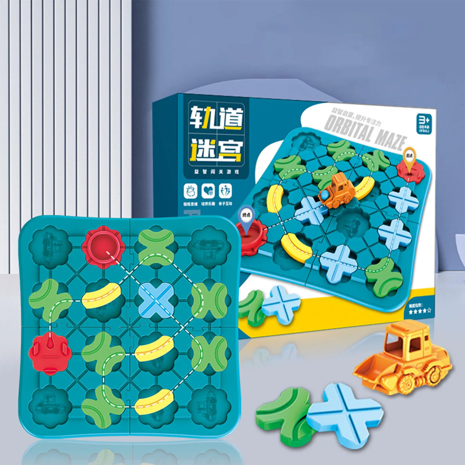 Lógico Puzzle Laberinto Road Builder – Juego De Mesa Con 118 Desafíos, 2 Coches Y Canicas – Para Niños Desde 4 Años – Mejora La Lógica Y Concentración