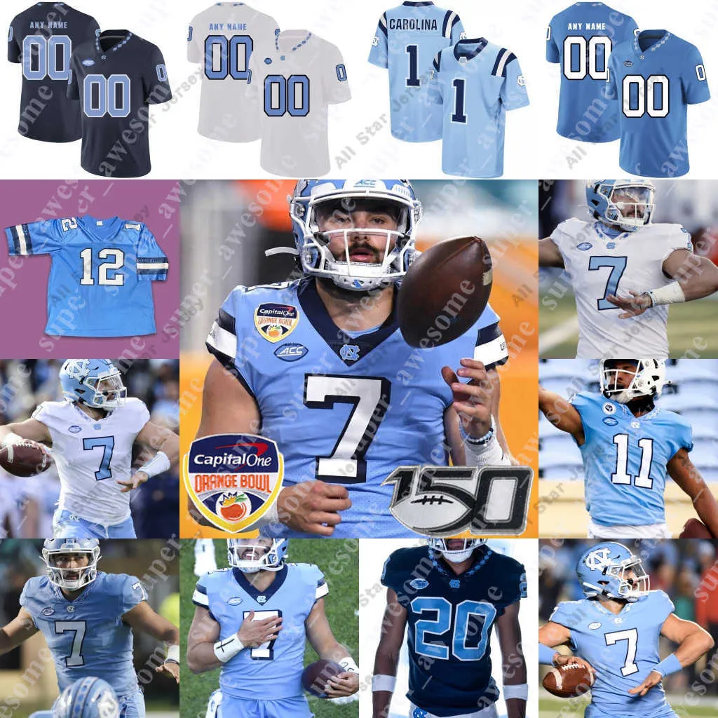 Football Jerseys UNC Football Jersey Don Chapman Storm Duck Tyrone Hopper Khadry Jackson Eugene Asante Xach Gill Raymond Vohasek Trey Morrison Jahlil Taylor