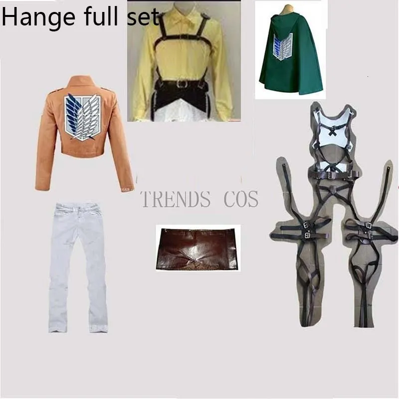Attack On Titan Cosplay Costume Accessories Set For Men And Women Includes  Eren Jaeger, Levi Ackerman, Hange Zoe, Full Set Shirt, Pant, Cape, Scarf,  And Wig AOT 230111 From Luo03, $70.12