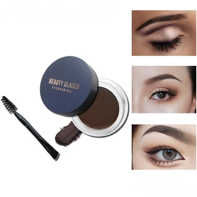 Eyebrow Enhancers Beauty Glazed Gel Pomade Eye Brow Cream 5 Colors Available With Brush Head Waterproof Longlasting Natural Easy To Dhcht