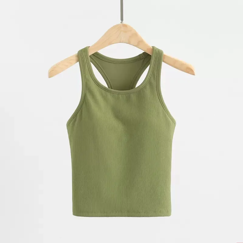 LL119 Avec Logo Vêtements de yoga gilet vêtements de sport en forme de I pour femmes vêtements d'extérieur moulants à séchage rapide avec coussin de poitrine soutien-gorge de course haut de fitness