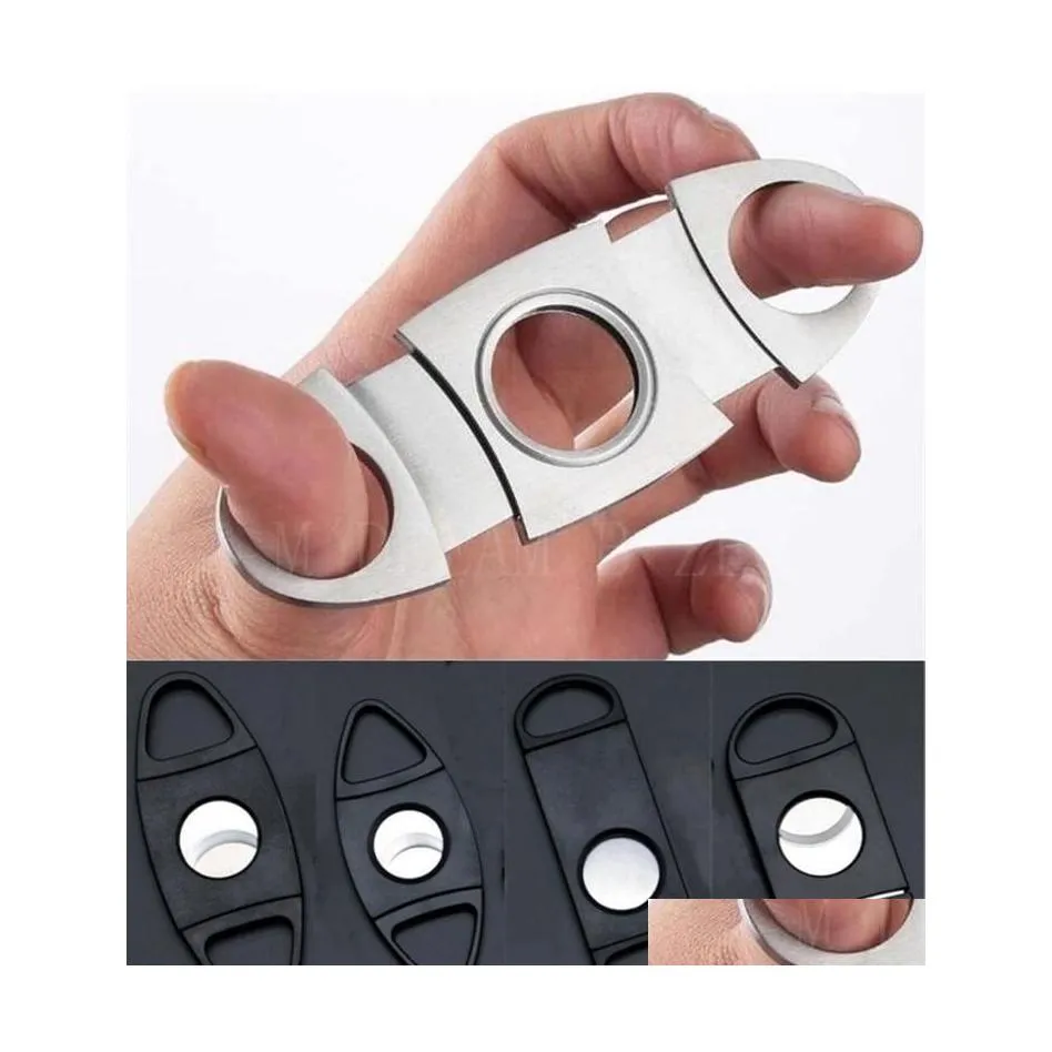 Cigar Accessories Stainless Steel Cutter 5 Styles Small Double Blades Scissors Pure Metal / With Plastic Cut Devices Drop Delivery H Dhiea