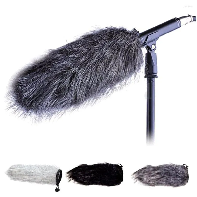 Mikrofoner Mikrofon Artificiell päls vindruta vindskärare täcker vindrutan för professionell mic 18cm dom668