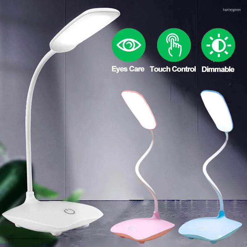Table Lamps Mini LED Lamp USB Rechargeable Portable Reading Book Light Eyes Protection Lantern Touch Dimming Student Study Desk