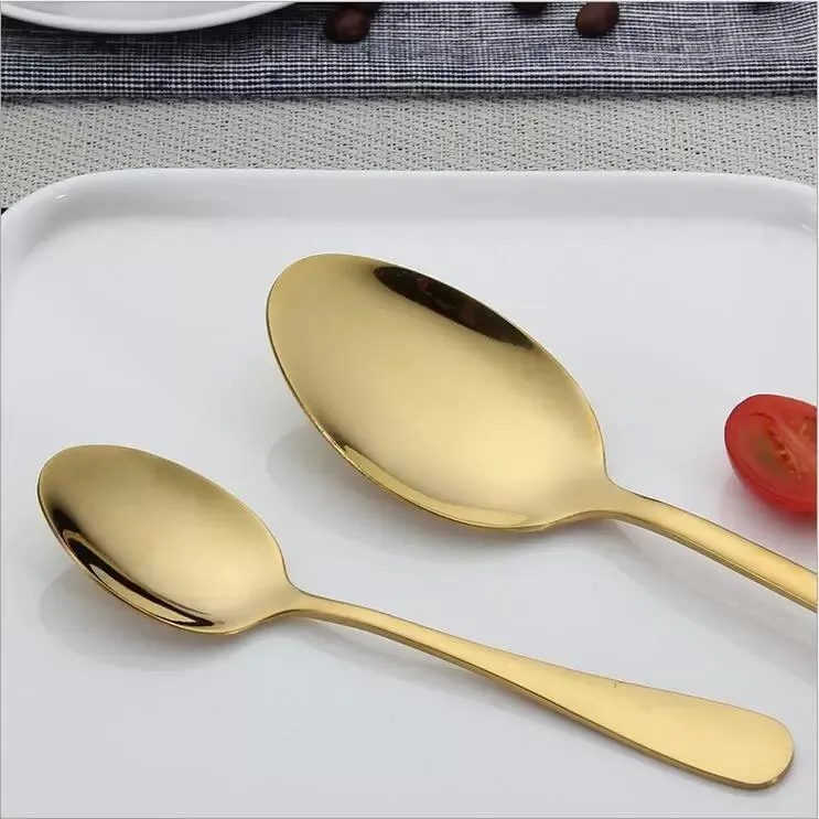 Flatware Sets Gold Silver Stainless Steel Food Grade Silverware Cutlery Set Utensils Include Knife Fork Spoon Teaspoon F0524