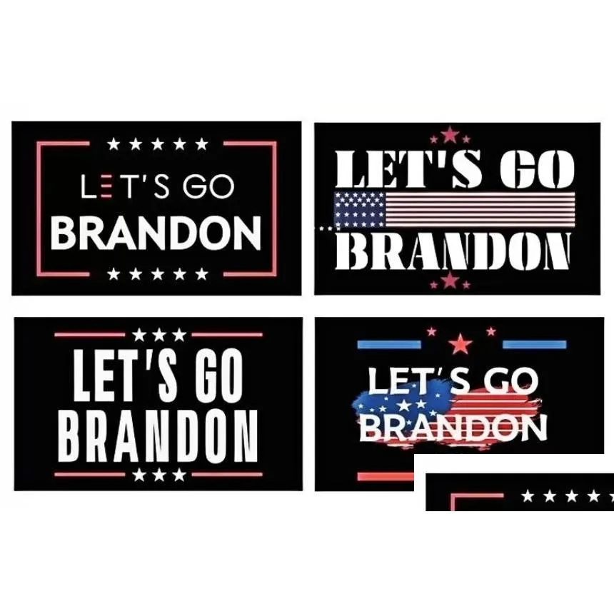 Banner Flags New Lets Go Brandon Trump Val Flagg Double Sides Presidential 150x90cm grossist i lager xu03 Drop Delivery Home G Dhaoy