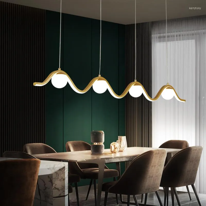 Ljuskronor Nordic Golden LED -ljuskrona modern minimalistisk glasboll kök vardagsrum mat hängande lampor design