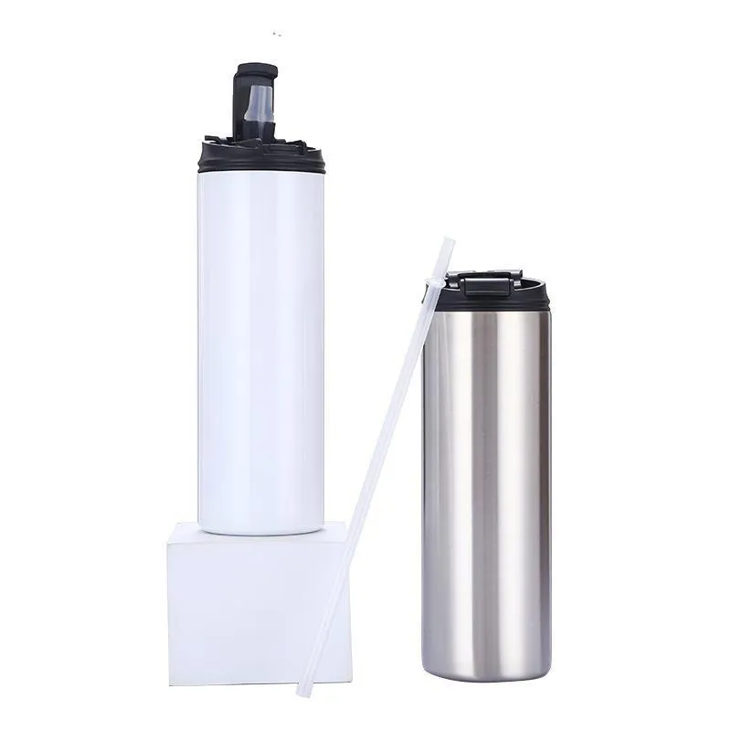 Sublimation 20oz straight tumbler straw lids tumbler straw sippy cup skinny tumbler Heat transfer mug water bottle travel mug