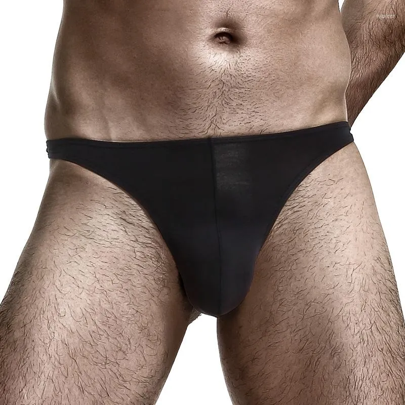 Onderbroek mannen pure kleur briefs mode ijs zijden sexy ondergoed zachte broek heren homo