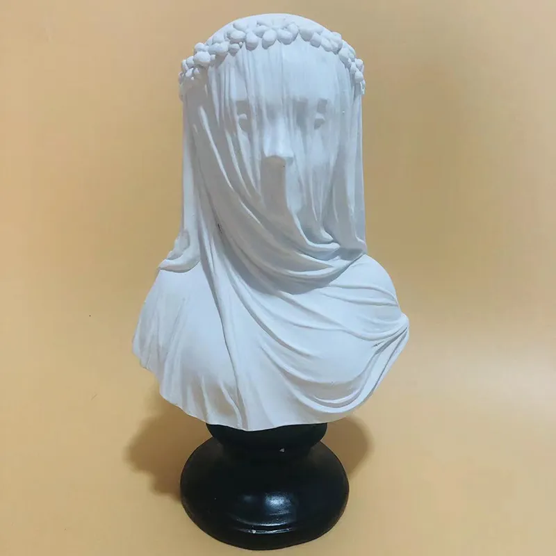 Decorative Objects Figurines 12The Veiled Lady Gothic Sculpture Bust Cloaked Woman Statue Macabre Art Oddities Home Decor Library Decorated Decoration 230111
