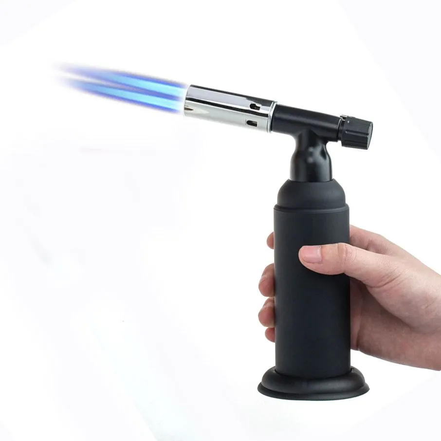 8 بوصة طولها 1300C LIGERTERS METAL BUTANE GAS Torch Torch Royproof Dual Jet Flames Torch Torch Giant Giant Professional Breative Torches BBQ Tool