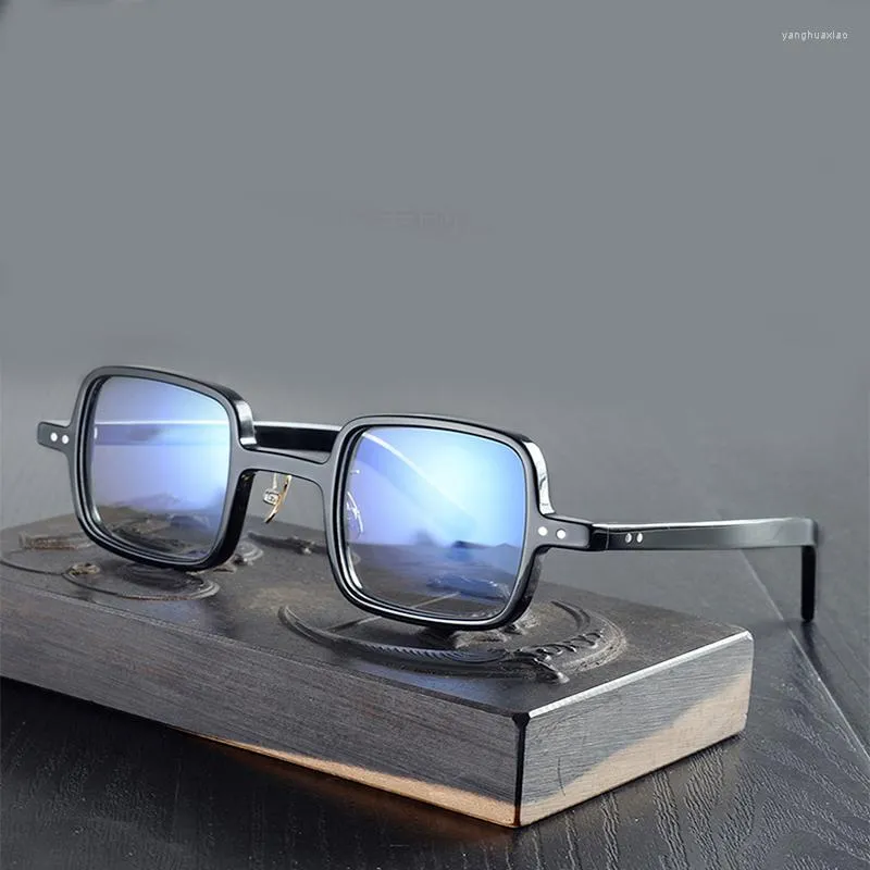 Sunglasses Frames Handmade Glasses Frame Small Square Retro Without Nose Pads Myopia Men Eyeglasses For