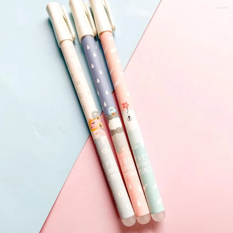 12pcs Kawaii Erasable Pen For School Supplies Cute Cartoon Stationery Office Accessories Kids Prizes Things Girl Gifts