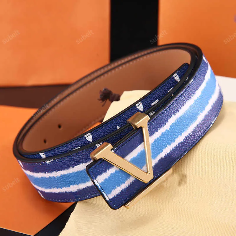 Cintura da uomo di marca di lusso Designer Classica cintura in pelle con fibbia stampata a lettera colorata Moda donna Cinture decorative Larghezza 4 cm senza scatola