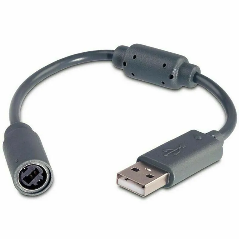 Sostituzione del cavo adattatore cavo USB A USB Breakaway da 25 cm per accessori per controller di gioco cablati Xbox 360 convertitore di connessione grigio