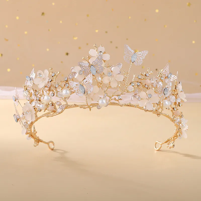 Bridal Tiara: Baroque Rose Gold Crystal Butterfly... From  display picture 1
