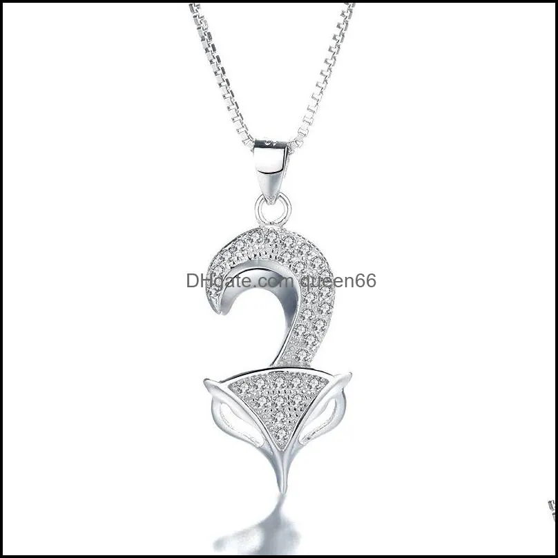 Pendentif Colliers Sier Diamant Collier Pour Femmes Filles Bijoux De Mode Court Clavicule Chaînes Drop Delivery Pendentifs Dhczr