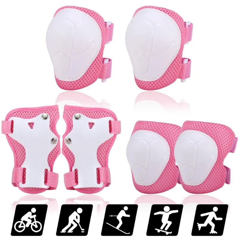 Knee Pads Elbow & Kids Set 6 In 1 Protective Gear Kit With Wrist Guards Children Safety Rollerblading Protector