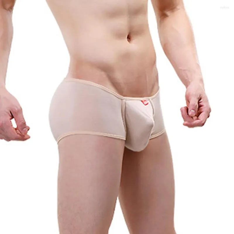 Underpants Men's Soft U Convex Big Pouch Boxer Briefs Low Rise Stretch Shorts Trunk Sexy Cotton Underwear Gay Men Flat Boxers Push UP