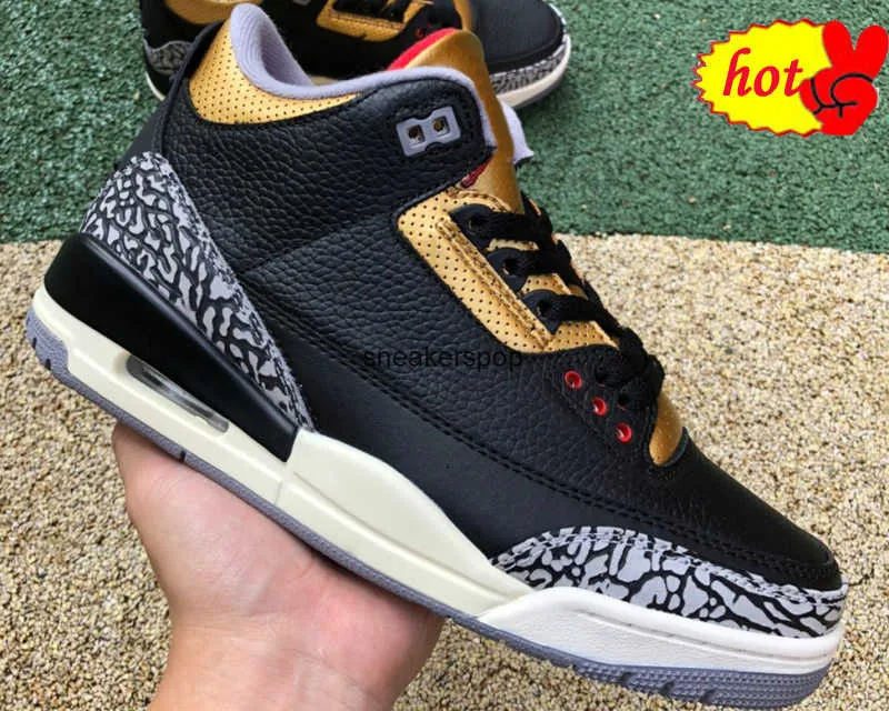 2023 OG TOP Jumpman 3s Black Gold Black Friday Basketball Shoes Fire