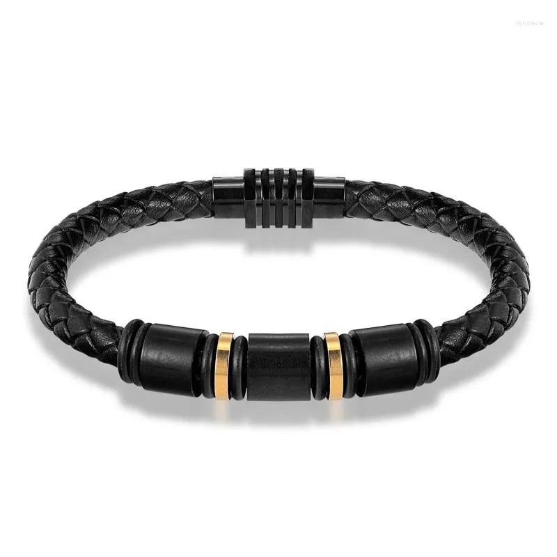 Link Armbänder 2023 Modeschmuck Männer Leder Edelstahl Männlichen Retro Armband Frauen Persönlichkeit Geschenk Homens Pulseira