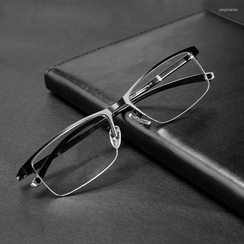 Sunglasses Frames Fashion Men's Business Half-rim Eyeglasses Frame Casual Alloy Eyewear For Nearsight