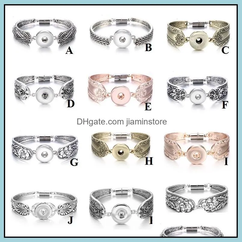 Bracelets De Charme 12 Styles Noosa Snap Bracelet Bijoux Magnétique Gingembre Boutons Chunk Bangle Fit Diy 18Mm Snaps Drop Delivery Dhdwi