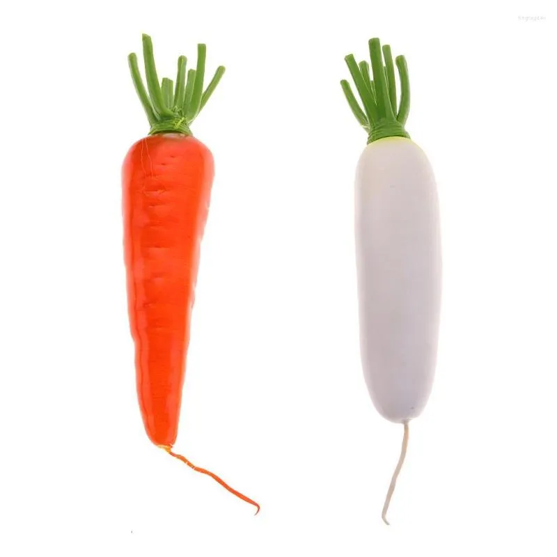 Dekorativa blommor Artificiell morot Radish Vegetable Fruit Po Props for Home Stage Decor Kids Teaching Toys