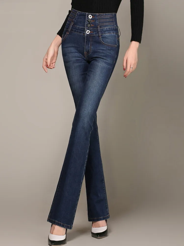 Kvinnors jeans xisteps plus size mager kvinnor blå svart denim byxor hög midja blossade feminino stretchbyxor hösten 230111