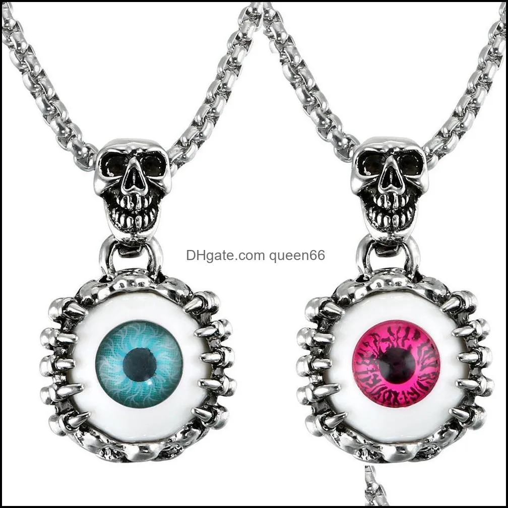 Collane con ciondolo Occhi Pendenti Turchia Uomo Donna Collana con dichiarazione Skl Bijoux Gothic Men Elf Eye Drop Delivery Jewelry Dhlp6